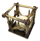 Wildlife Rustic Buck Elk Deer Stag Antlers Crown Pillar Candle Holder Figurine