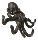 Rustic Cast Iron Nautical Sea Octopus Cthulhu 6 Pegs Tentacles Wall Hook Decor