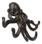 Rustic Cast Iron Nautical Sea Octopus Cthulhu 6 Pegs Tentacles Wall Hook Decor