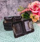 Pack Of 6 Ceramic Hakumu Soy Sauce Or Condiment Saucer Dish With 2 Compartments