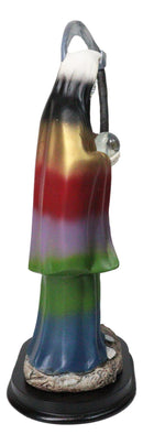 Rainbow Robe Santa Muerte With Scythe All Powerful Transient Figurine 12"H