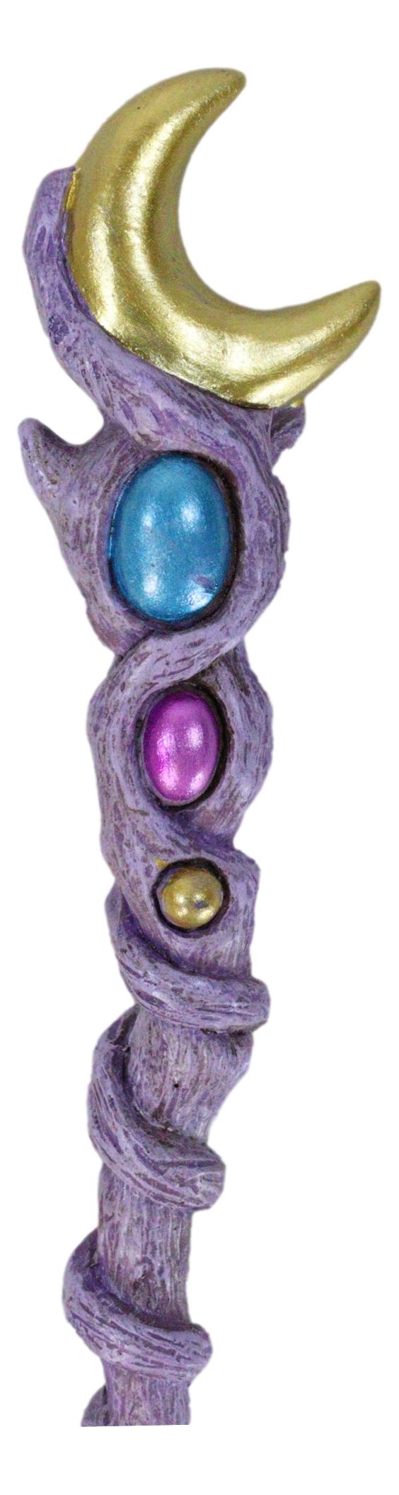 Wicca Witchcraft Celestial Moon Stone Cosplay Wand 9.5" Accessory Fantasy Decor