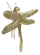 Medium Gold Leaf Resin Modern Dragonfly Wall Sculpture Or Tabletop Decoration 8"