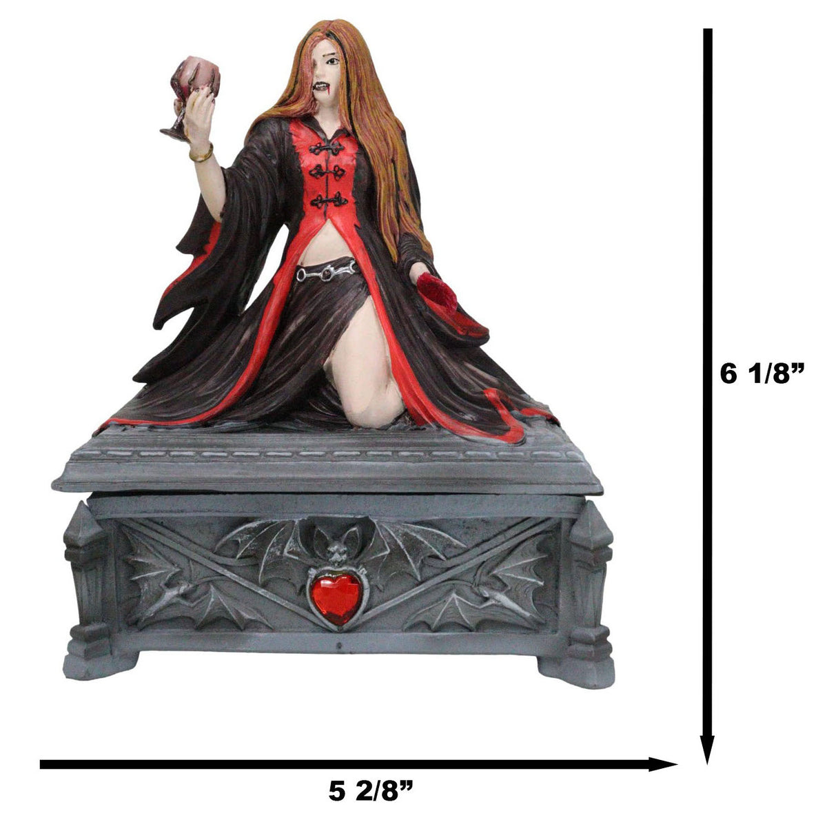 Blood Moon Gothic Vampiress Drinking Chalice Of Blood Jewelry Decorative Box