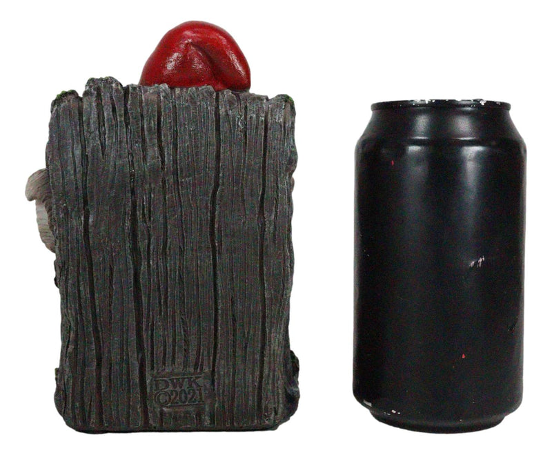 Get Out! Rude Mean Gnome Dwarf And Squirrel On Chair Flipping The Bird Figurine