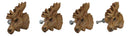 Set Of 4 Western Rustic Forest Elk Moose Faux Wooden Cabinet Door Pull Knobs