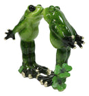 True Love's Kiss Green Frog Couple Kissing By Pond Lily Pads Decorative Figurine