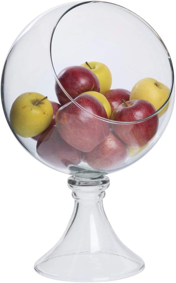 Contemporary Clear Glass Globe Storage Display Bowl 16"H Fruits Succulents