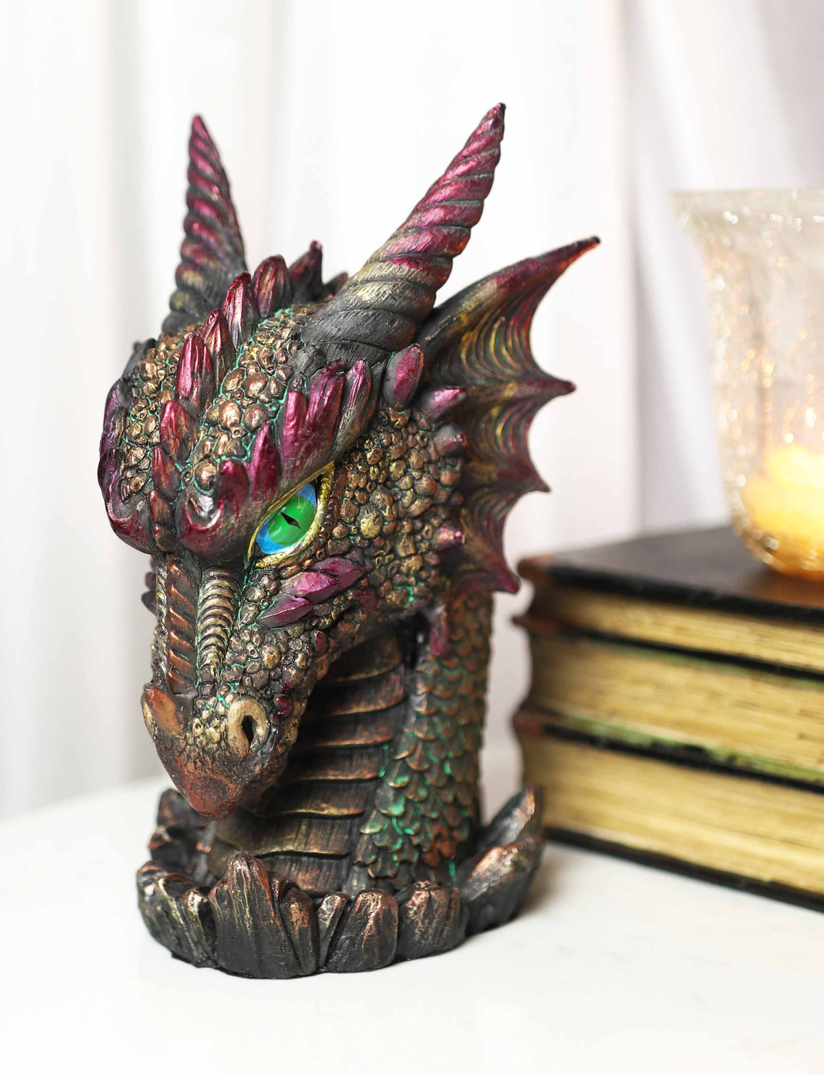 Ebros Gift Medieval Dragon Head Bust Resin Figurine Decorative Home Decor Statue - Ebros Gift