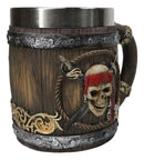 Nautical Red Bandana Pirate Skull Cutlass Swords Shipwreck Barrel Tankard Mug