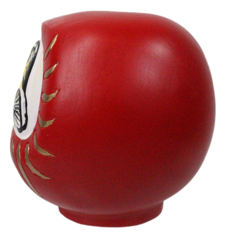 Red Talisman of Prosperity Japanese Zen Daruma Figurine With Unpainted Eyes