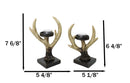 Cozy Pines Antler Tealight Candle Holders Set of 2 Rustic Deer Antler Stands