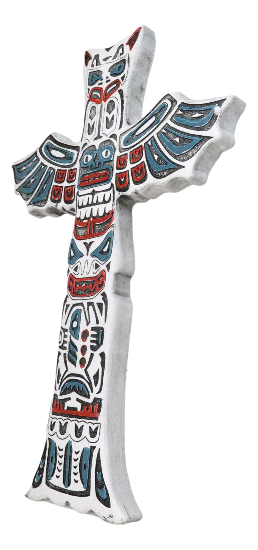 Tribal Native Indigenous Tiki Animal Totem Pole Wall Cross Decor Plaque