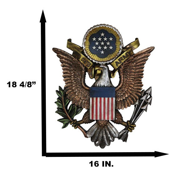 Patriotic United States Army Bald Eagle Great Seal Military Wall Decor Plaque