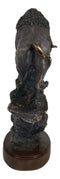 Large 20"H North American Grassland Plains Bison Buffalo On Rocky Slope Statue