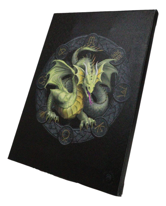 Anne Stokes Mabon Drake Sabbats Wheel of The Year Dragon Canvas Wall Decor - Ebros Gift