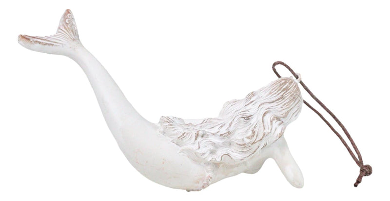 Set Of 6 Antique White Ocean Marine Mermaid Wall Hanging Decor Tree Ornaments