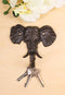 Pack Of 2 Rustic Cast Iron Safari Elephant Trunk Up Wall Hook Hanger Sculpture