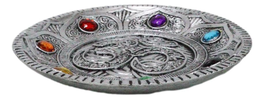 Feng Shui Buddha Ohm Symbol Lotus Mandala With 7 Chakra Gems Incense Burner - Ebros Gift