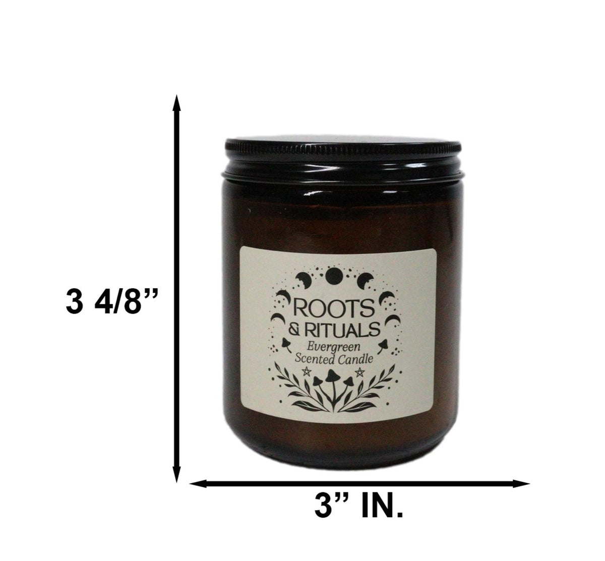Ebros Roots & Rituals Evergreen Scented Amber Glass Jar Candle 22 Hour