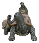 Nautical Marine Turtle Tortoise Mother Piggybacking Hatchlings Family Figurine