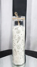 Mystical Magic Symbols White Sage Wicca Tall Tube Scented Candle Home Fragrance