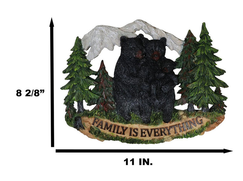 Black Bear Papa Mama And Cub Family Is Everything By Pine Tree Forest Wall Decor