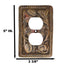 Set of 2 Rustic Western Tooled Floral Lace Double Receptacle Outlet Wall Plates