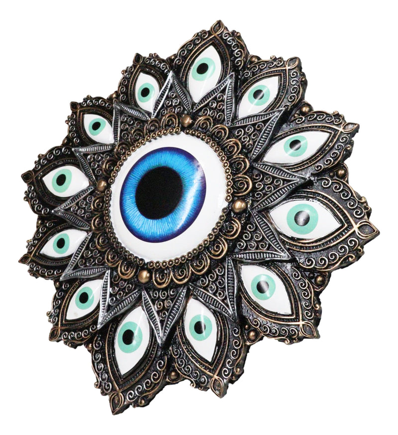 Evil Eye Of Providence With Geometric Sacred Symbols Decorative Wall Plaque