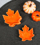 Orange Momiji Maple Leaf Porcelain Condiment Sauce Dishes Or Bowls 2oz Set of 6