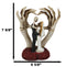 Love Never Dies Skeleton Bride & Groom With Skeletal Hands Wedding Arch Figurine