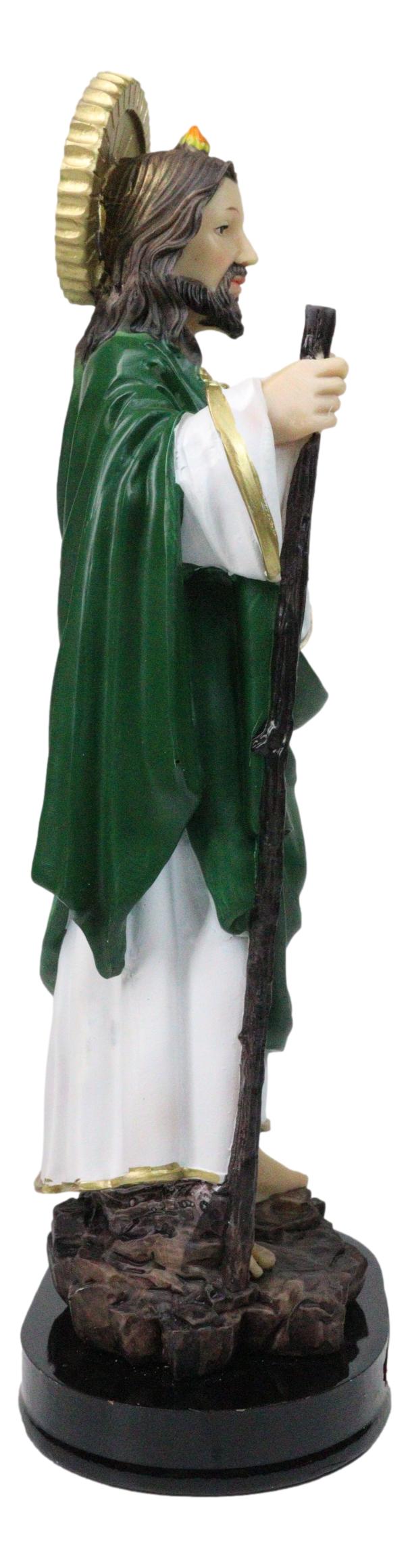 Catholic Apostle Saint Jude Thaddeus On Holy Spirit Fire Figurine With Base 12"H
