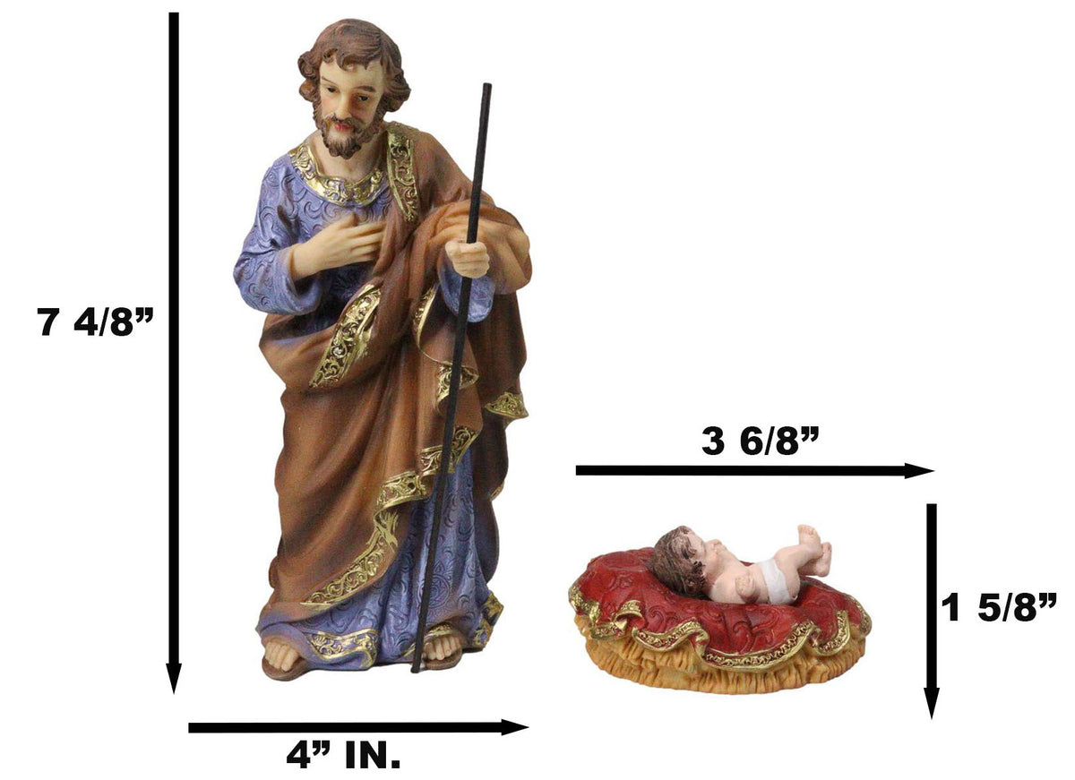 Christmas Nativity Set Mary Joseph Baby Jesus 3 Wise Men Angel 11 Pc Figurines