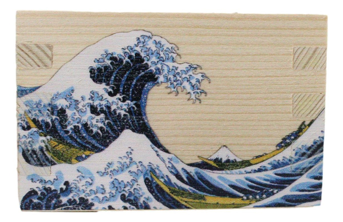 Set Of 3 Great Wave Of Kanagawa Hokusai Traditional Masu Square Box Sake Cups