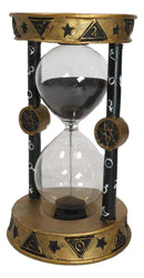 Wicca Metaphysical Sacred Symbols Astrology Zodiac Invertible Glass Sand Timer