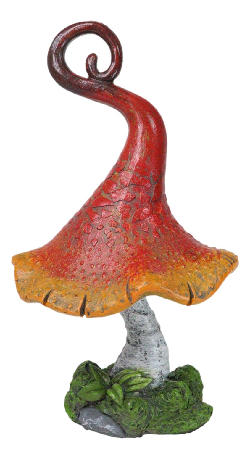 Enchanted Fairy Garden Whimsical Forest Cottage Crooked Mushroom Figurine 9"H