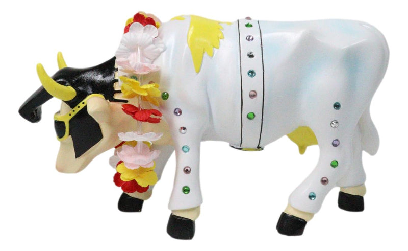Cow Parade King of Rock N Roll Cow In White Jumpsuit Collector's Figurine