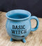 Wicca Magic Blue Basic Witch Broomstick Cauldron Ceramic Mug With Handle 16oz