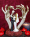 Love Never Dies Skeleton Bride & Groom With Skeletal Hands Wedding Arch Figurine