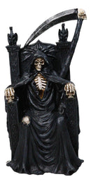 Dark Lord Grim Reaper Seated On Gothic Dragon Throne with Skull Scythe Figurine