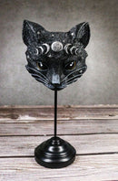 Gothic WIcca Mystic Moon Cat Masque Ornament On Pole Stand Or Wall Sculpture