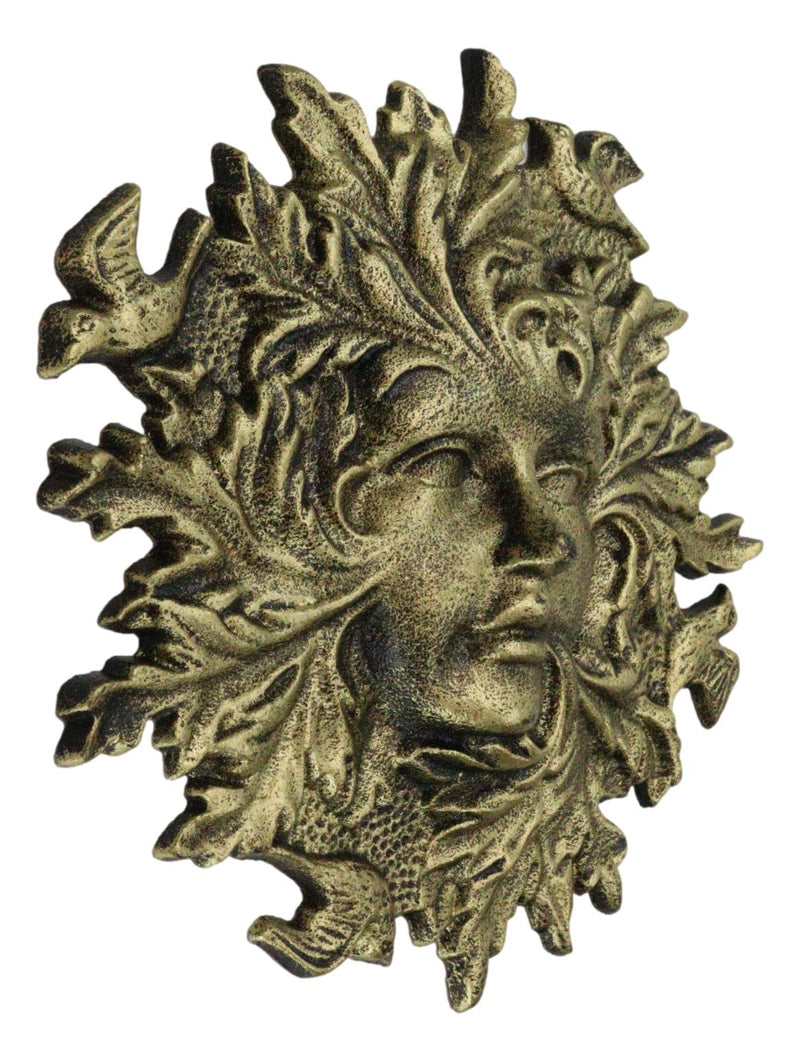 Cast Iron Antiqued Forest Spirit Goddess Celtic Greenwoman Ent Face Wall Decor