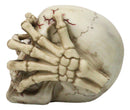 Ossuary Macabre Evil Skull With Skeleton Claws On Bloody Cranium Figurine