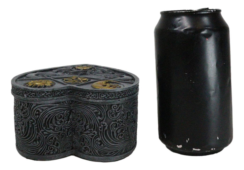 Astrology Sun And Moon Baphomet Pentagram Heart Shaped Decorative Jewelry Box