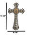 Catholic Lady Of Guadalupe Mary With Turquoise Gems Hammered Pattern Wall Cross