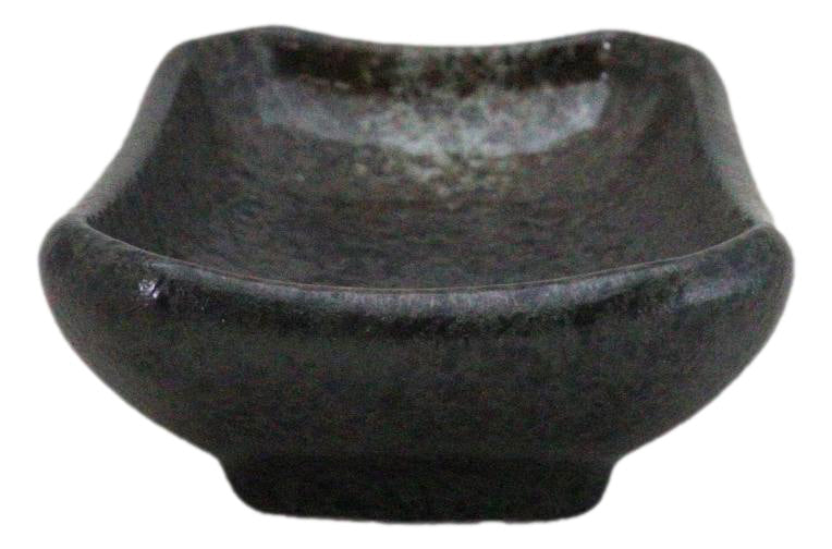 Pack Of 6 Ceramic Grey Hakumu Soy Sauce Oil Condiment Rectangular Dishes 2oz