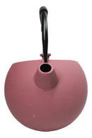 Pastel Pink Minimalistic Tilted Round Cast Iron Teapot 28oz Tea Pot With Handle