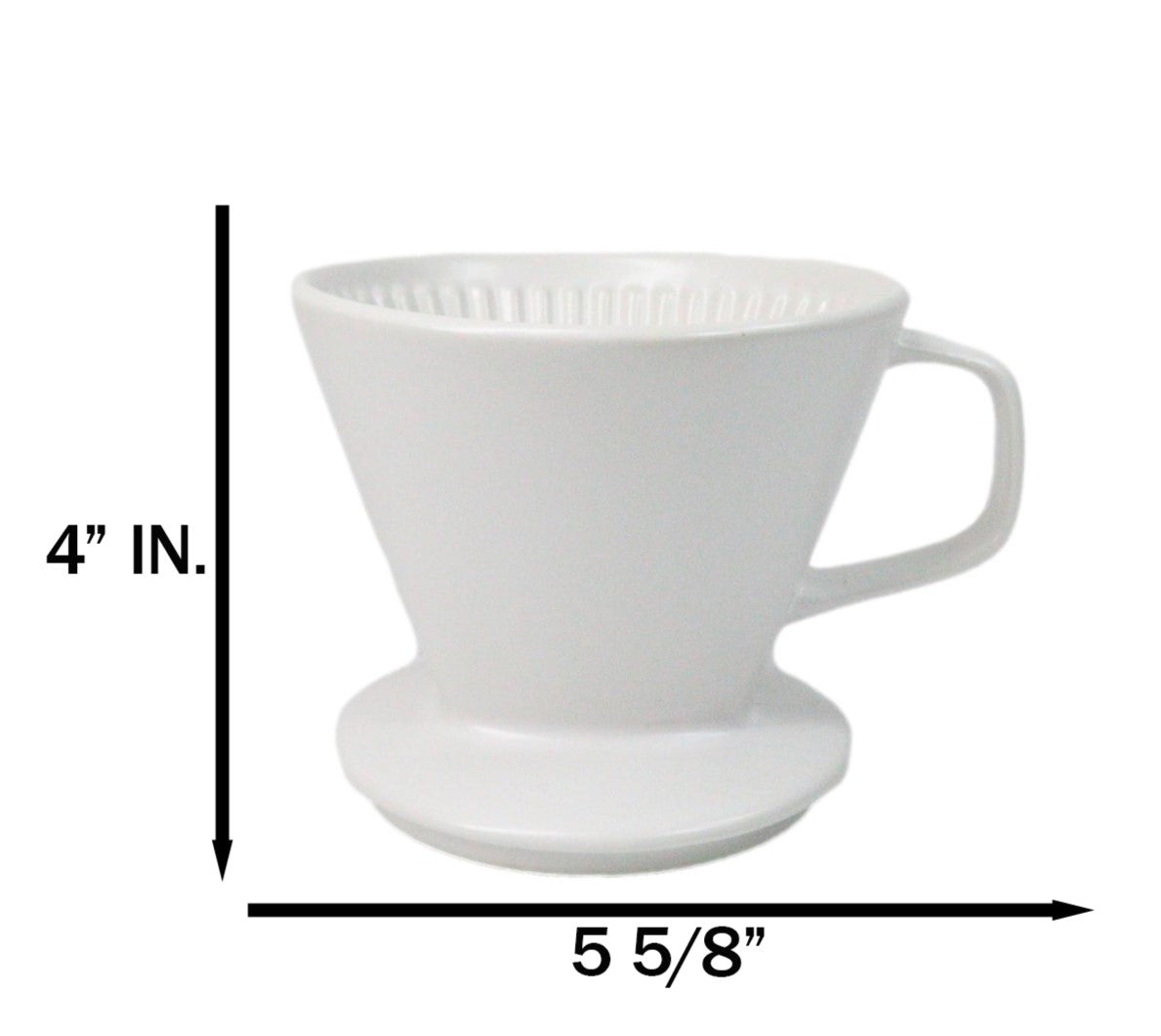 White Porcelain Artisan Coffee Maker Pour Over Dripper Filter Cup Top Part