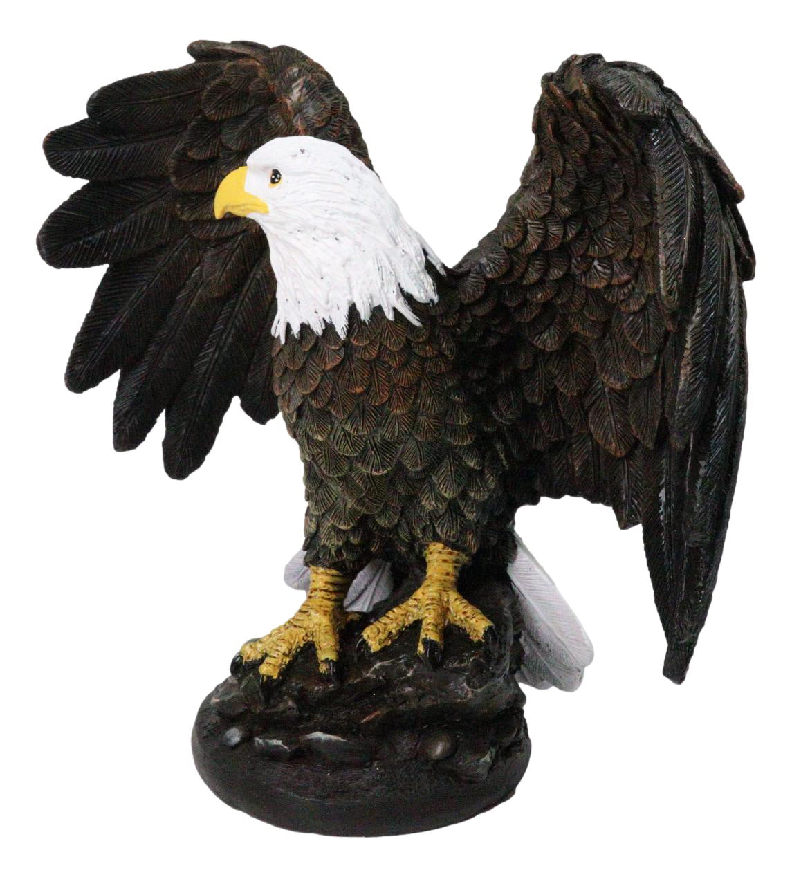 Patriotic American Bald Eagle Figurine With Wings Spread Wildlife Sculpture