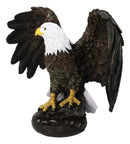 Patriotic American Bald Eagle Figurine With Wings Spread Wildlife Sculpture